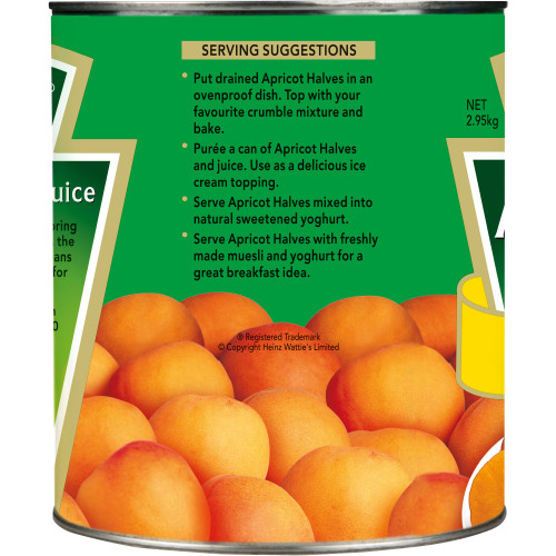  Wattie's® Apricot Halves in Clear Fruit Juice 2.95kg 