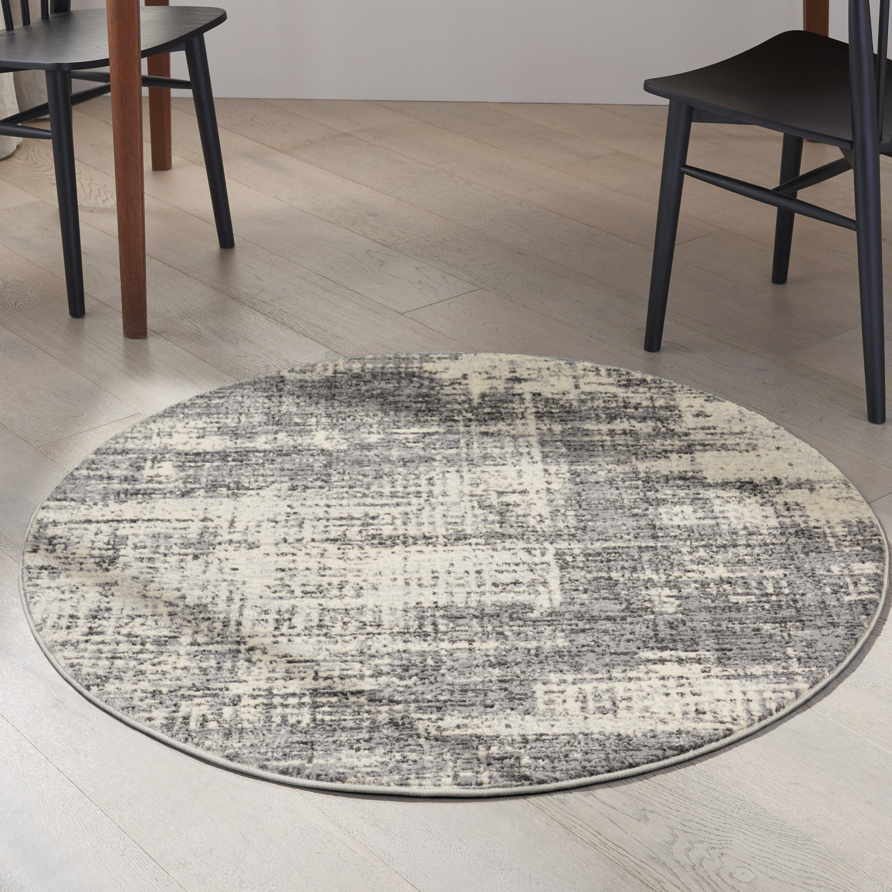 Calvin Klein CK950 Rush 4' x Round Grey Beige Modern Indoor Rug