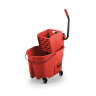 Rubbermaid Commercial, WaveBrake, 35qt, Mop Bucket w/ Sidepress Wringer, Red