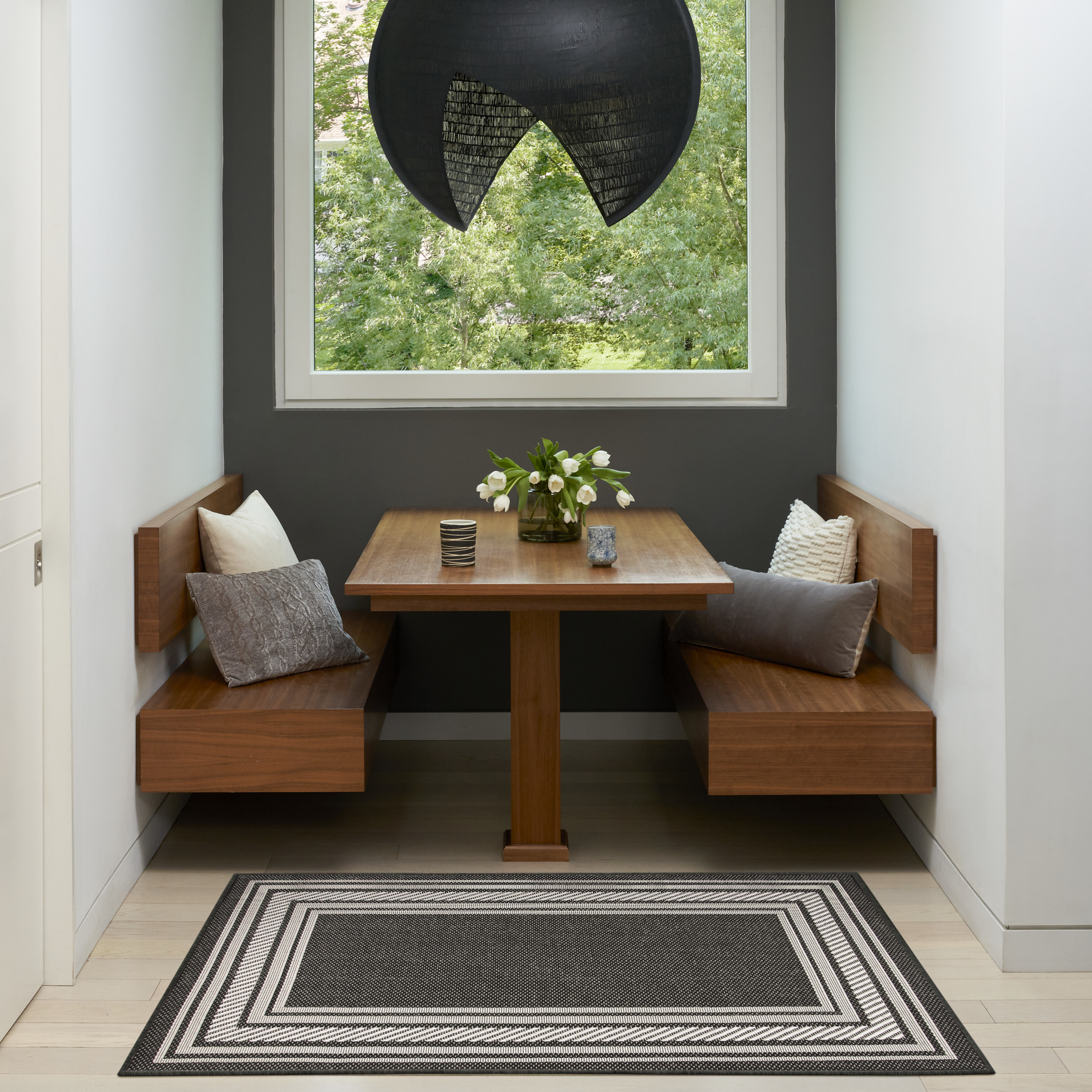 Nourison Horizon Indoor/Outdoor 3' x 5' Black Modern Rug