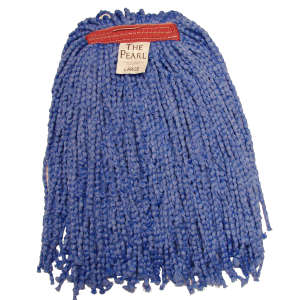 Hillyard, Pearl® Microfiber Cut-End Wet Mop Head with 1.25" Headband, Large, Blue