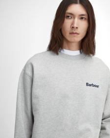 Brushed Nicholas Oversized Crew Neck Jumper Grey Marl