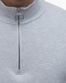 Felpa con zip corta in piqué interlock 
