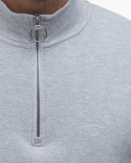 Felpa con zip corta in piqué interlock