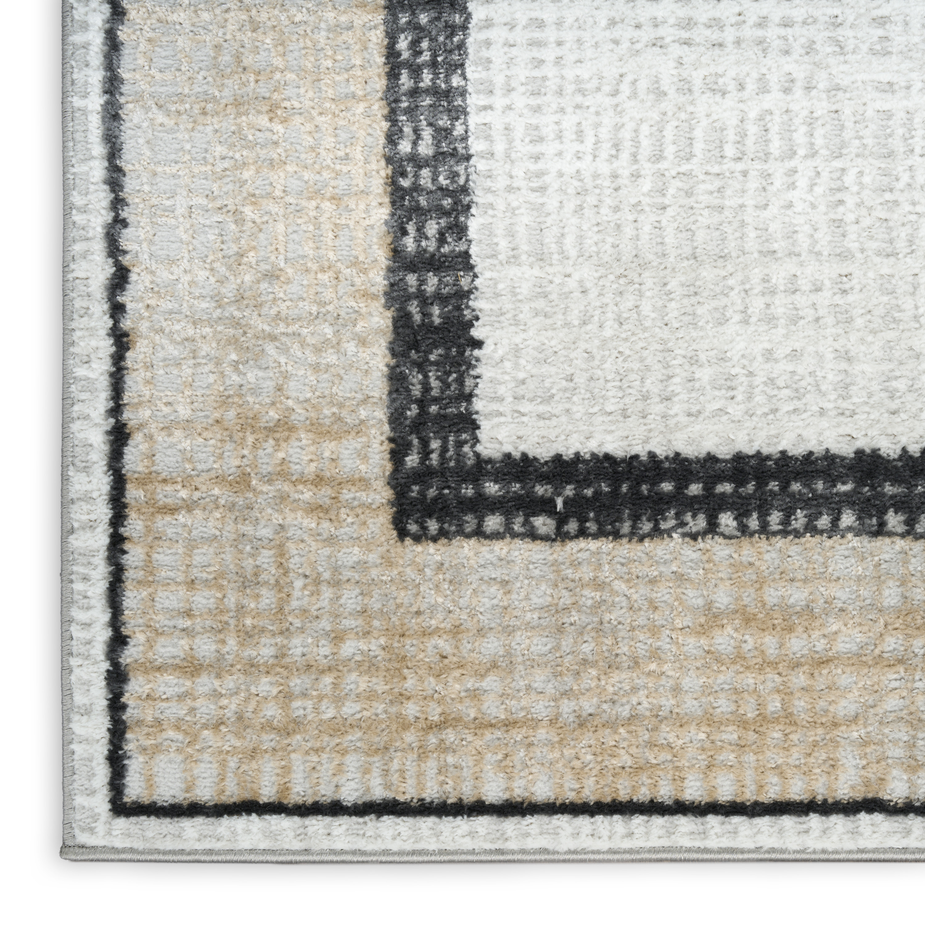 Nourison Dekor 2' x 4' Grey Charcoal Modern Indoor Rug