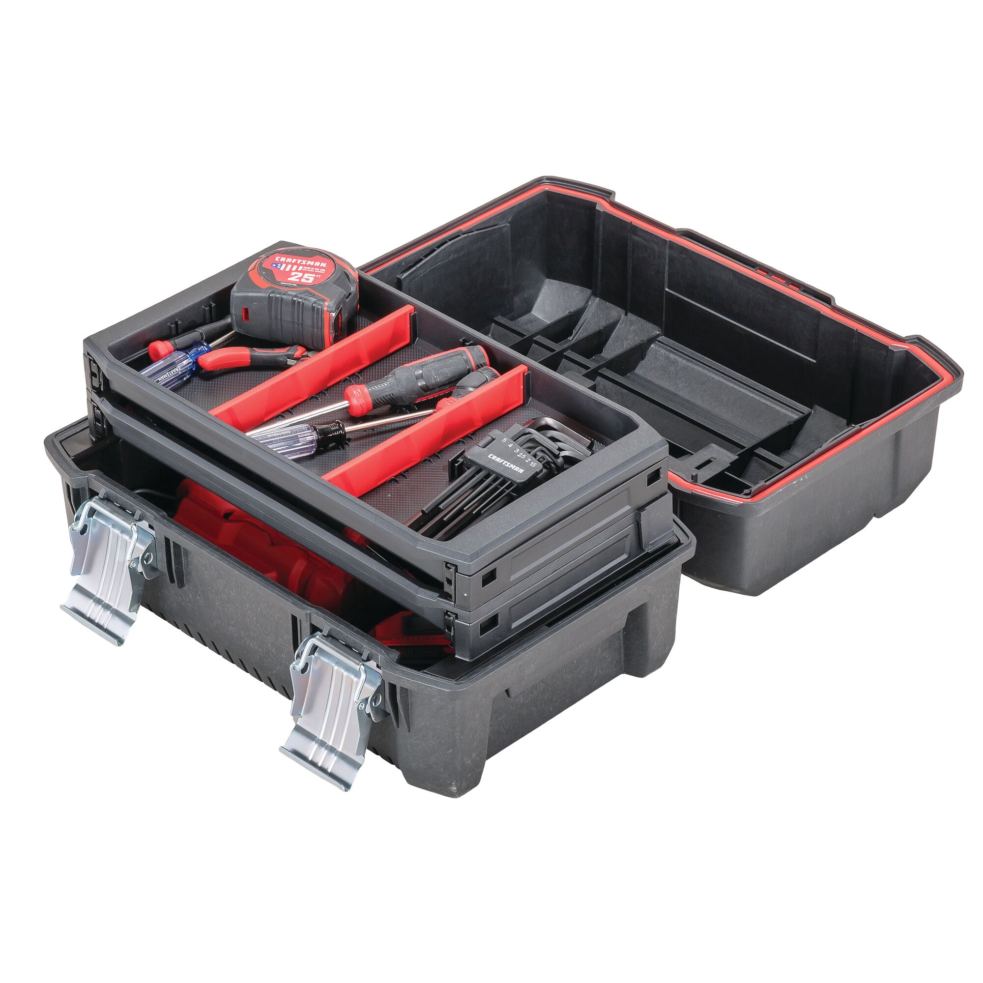 Customizable tool box feature of 18 inch Cantilever tool box.