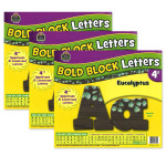 Teacher Created Resources&reg; Eucalyptus 4" Bold Block Letters Combo Pack, 230 Per Pack, 3 Packs TCR8450-3