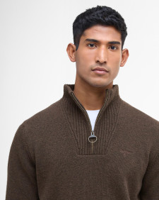 Maglione con mezza zip in lana d'agnello Essential 