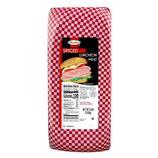 HORMEL(r) Luncheon Meat, Spiced, Bag, 4/8 lb . C1N1 - Front No Plunge In Package (Hi Res)