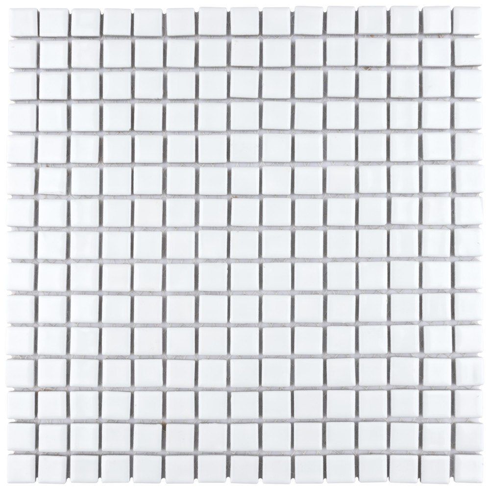 Hudson Edge White 12-1/4 in. x 12-1/4 in. Porcelain Mosaic Tile