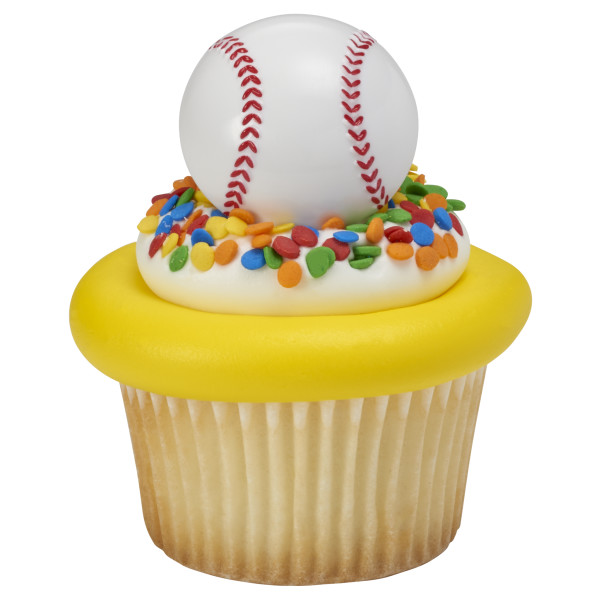 3D Baseball Cupcake Rings