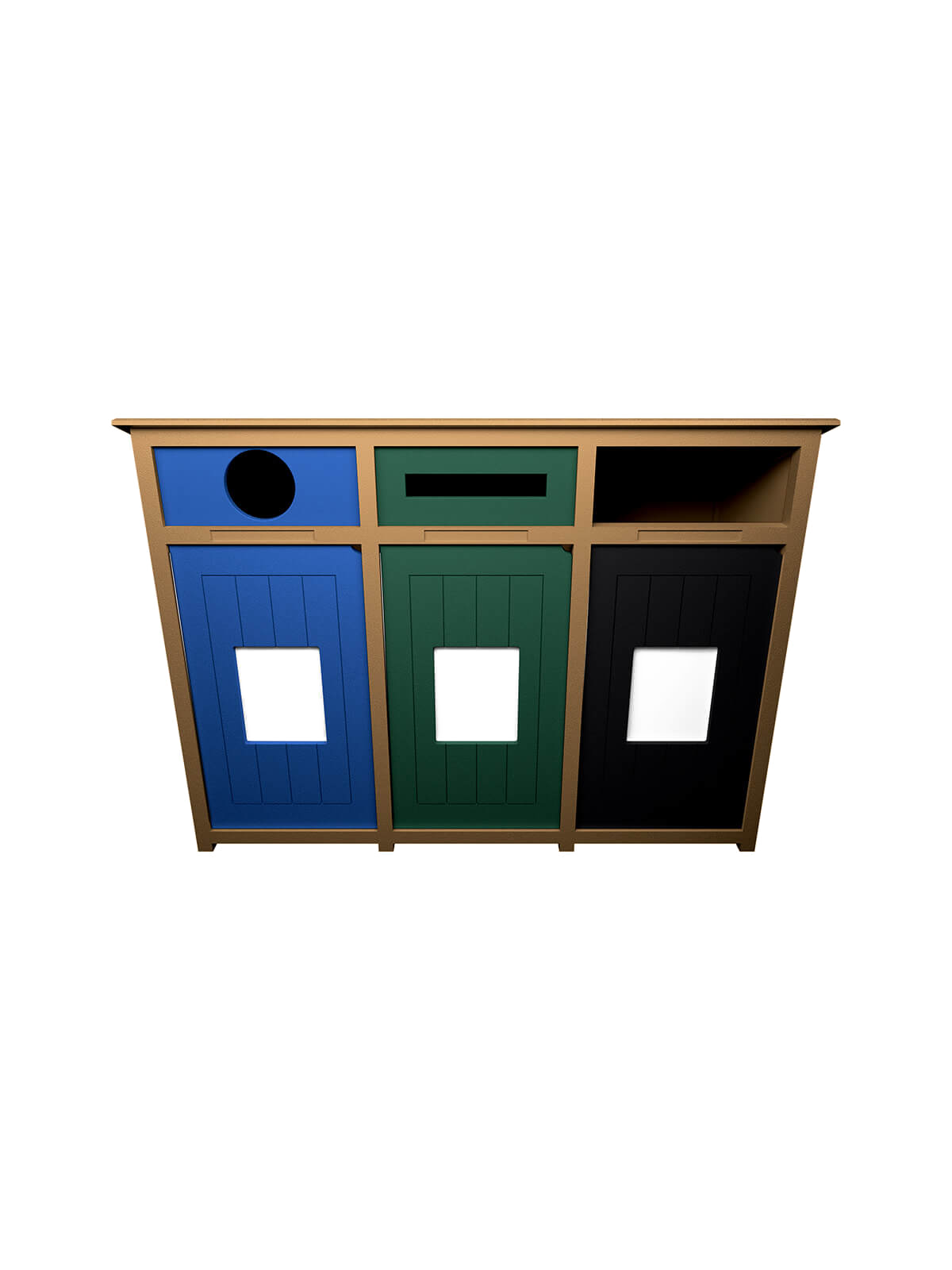 AURA – Triple – Unit – Circle-Slot-Full – Cedar-Blue-Green-Black