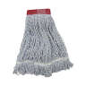 Boardwalk, Polyester/Rayon Looped-End Finish Mop Head with 1" Headband, Large, White
