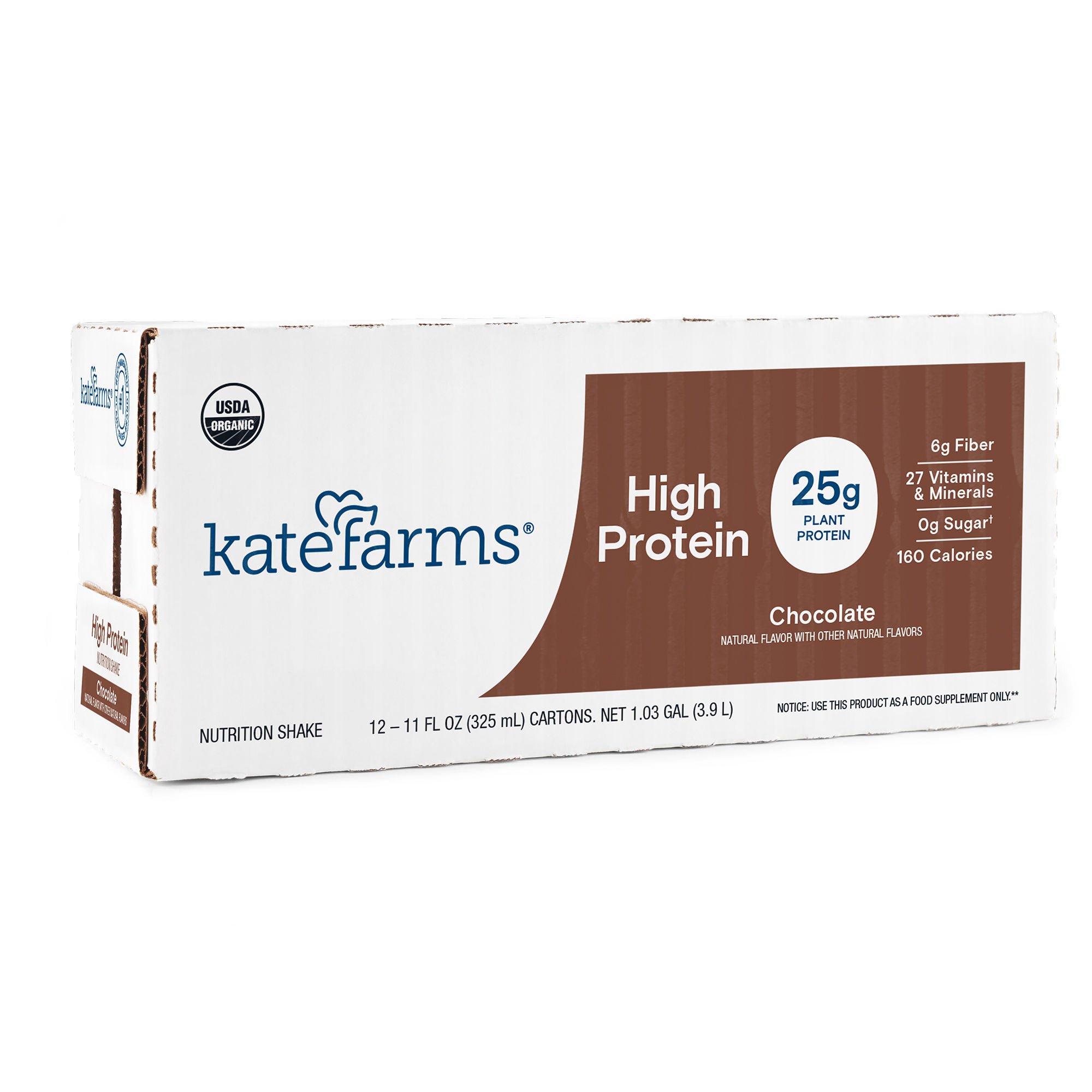 Kate Farms SHAKE, NUTRITION HIGH PROTEIN CHOC 325ML (12/CS)