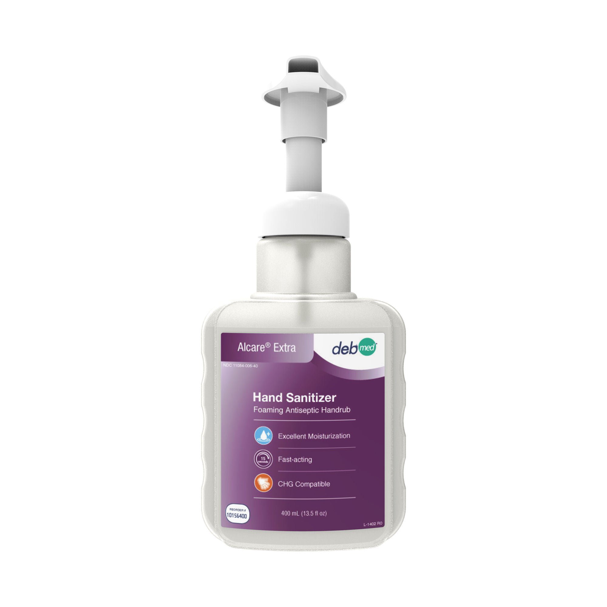 Alcare® Extra Foaming Antiseptic Handrub Hand Sanitizer, 400 mL Pump Bottle