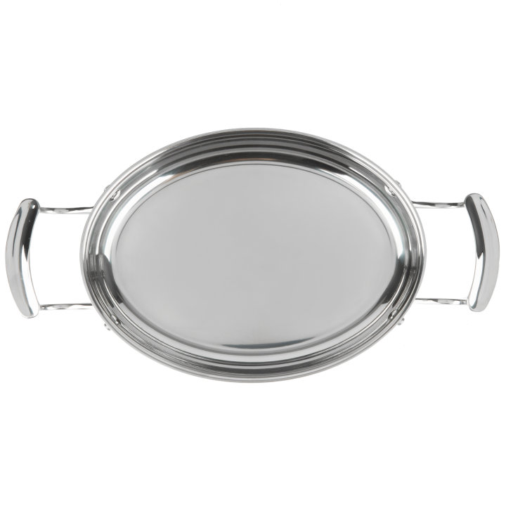 10-inch Miramar® display cookware oval 18-8 grade stainless steel au gratin pan in mirror finish