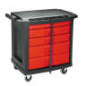 Rubbermaid Commercial, 5 Drawer Mobile Work Center, Black