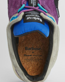 Barbour x Flower Mountain Back Country Uni Trainers Purple Khaki