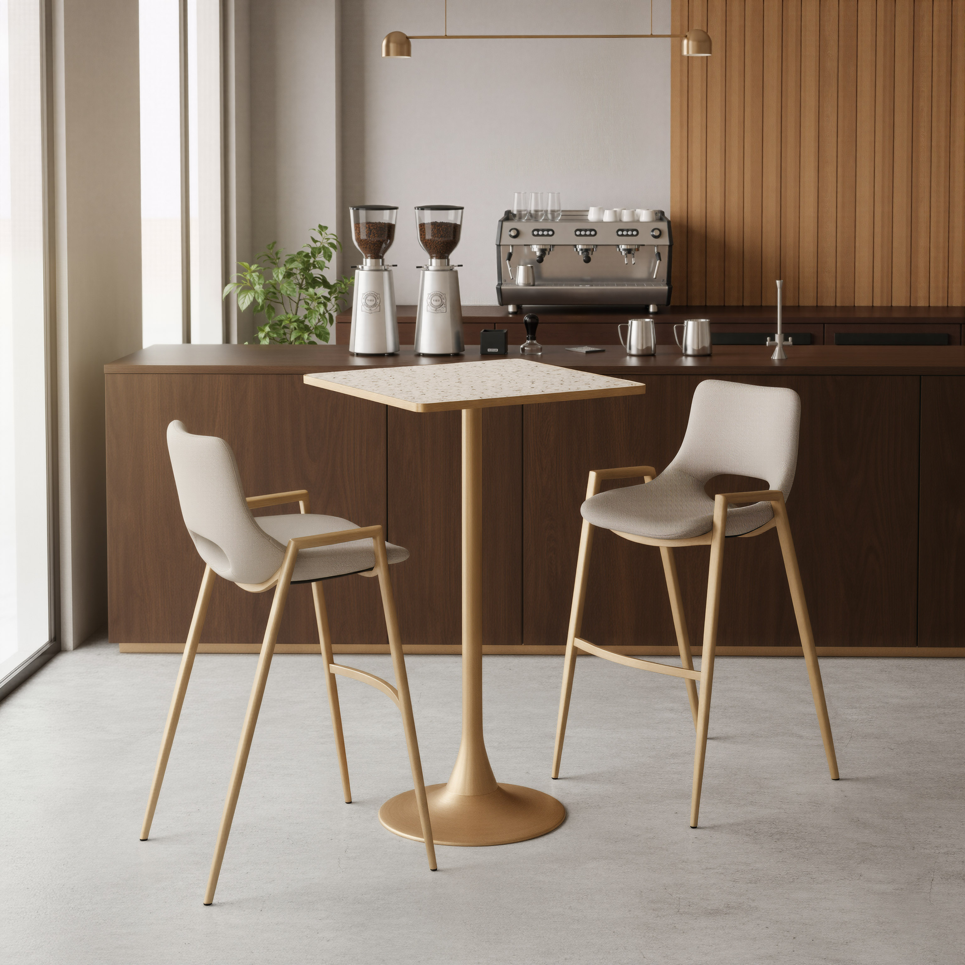 Spot Bar Table Beige & Gold product image