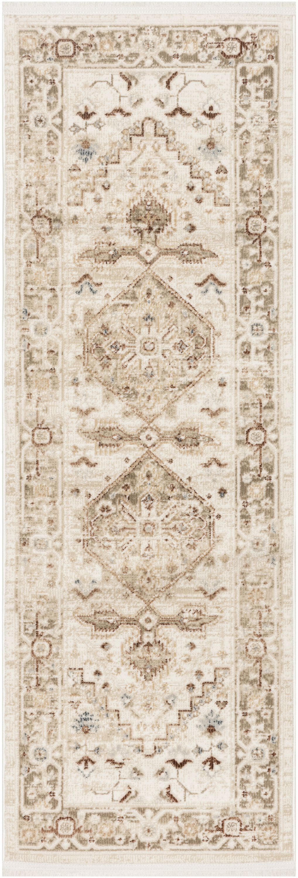 Nourison Pardis 2' x 6' Ivory Taupe Vintage Indoor Rug