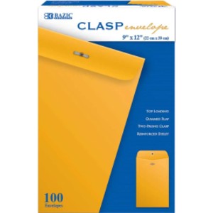 Clasp Envelope, 9" x 12", Box of 100