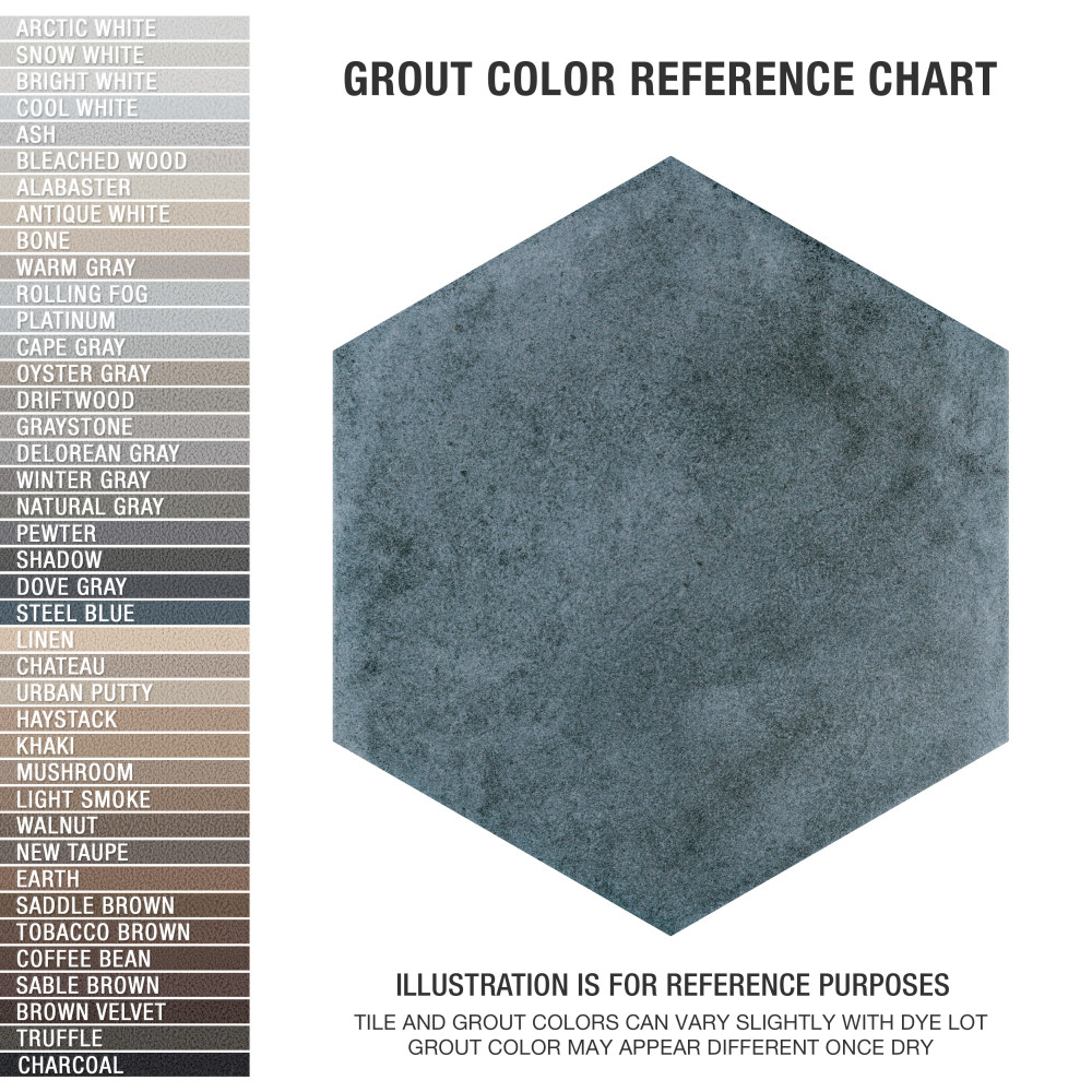 Matter Hex Blue 7-7/8 in. x 9 in. Porcelain Floor and Wall Tile