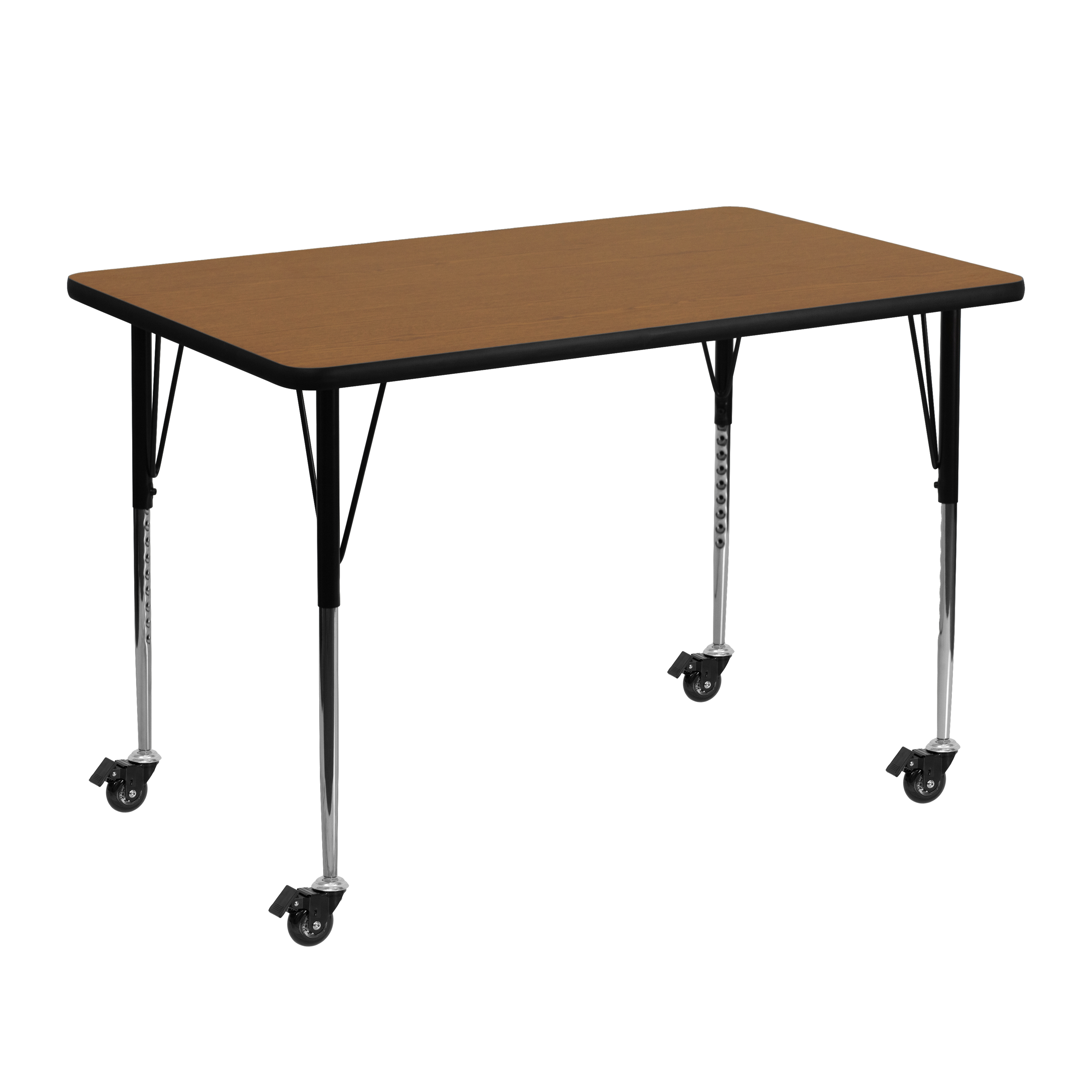 Wren Mobile 30''W x 48''L Rectangular Oak Thermal Laminate Activity Table - S... - Picture 5 of 13