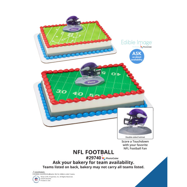 NFL Football The Magic of Cakes® PhotoCake® Enhanced Background and Icing Page