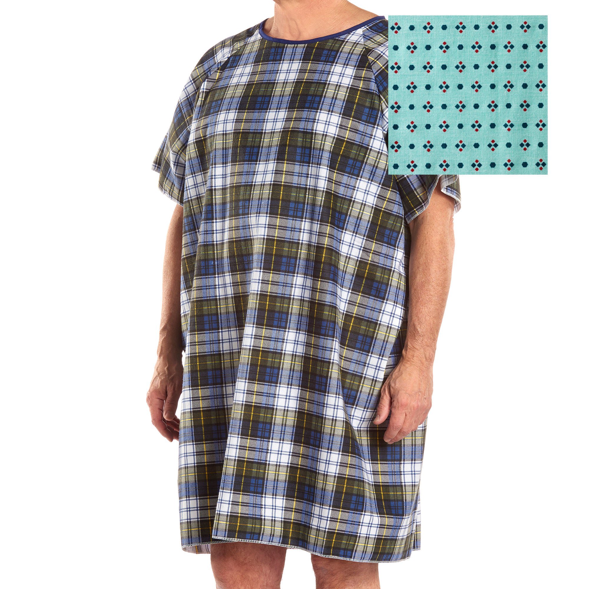 Patient Exam Gown TieBack™ One Size Fits Most Geometric Print Reusable