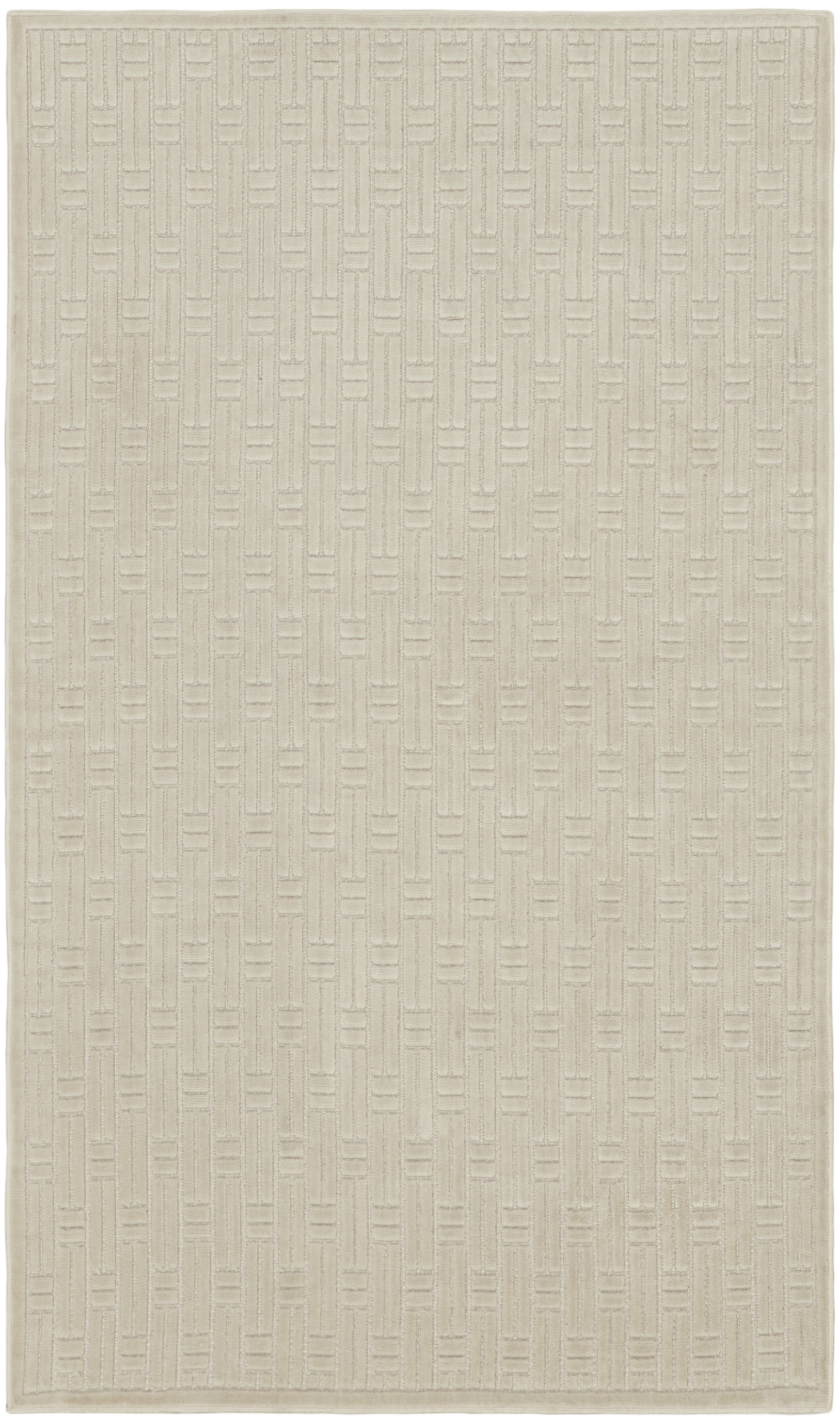 Nourison Washable Charm 3' x 5' Silver Ivory Modern Indoor Rug