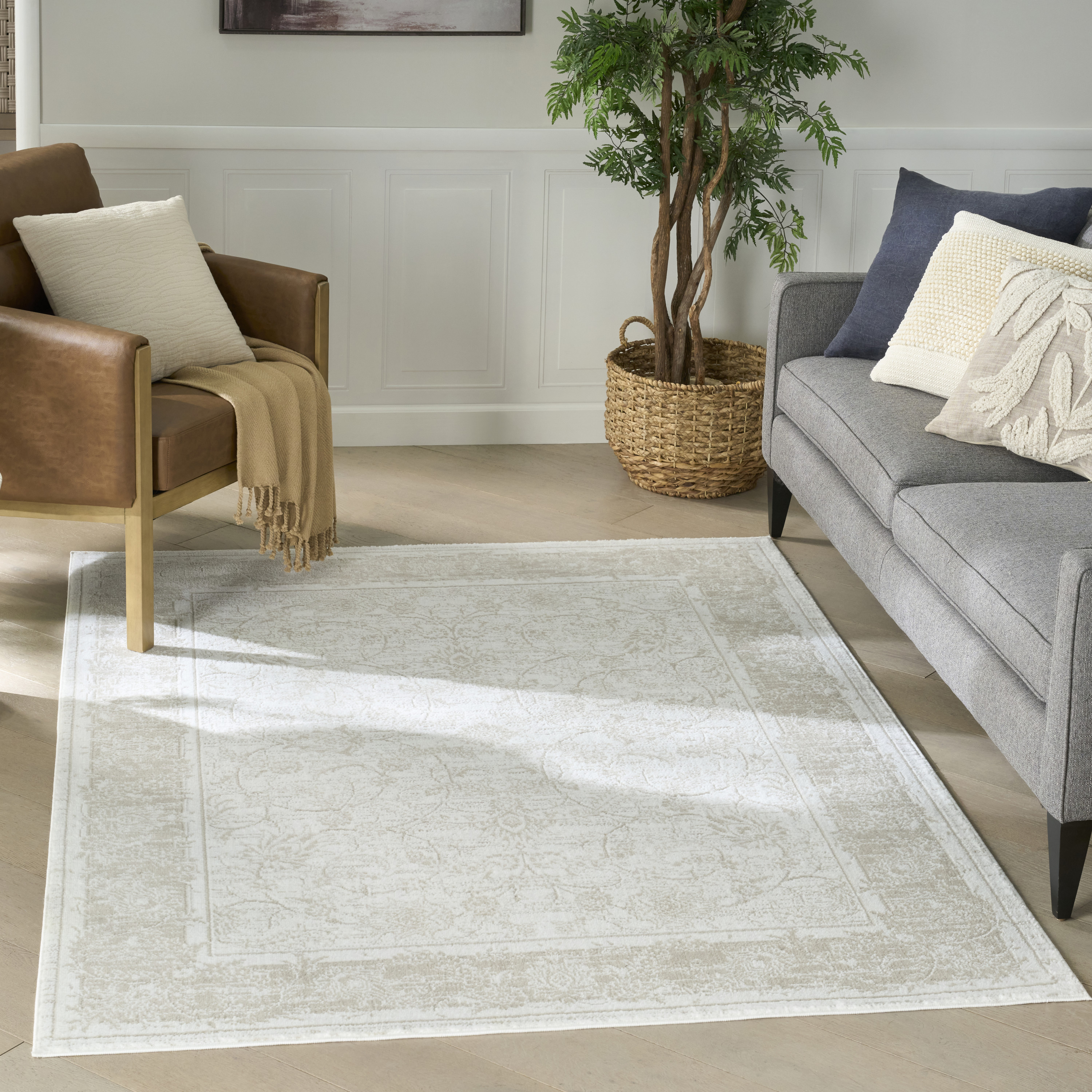 Nourison Dekor 5'3" x 7' Ivory Taupe Vintage Indoor Rug