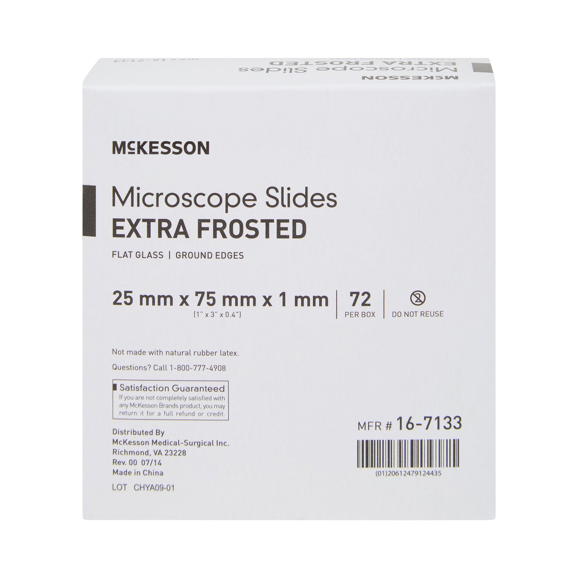 McKesson Glass Microscope Slide, 1 x 3 Inch x 1 mm