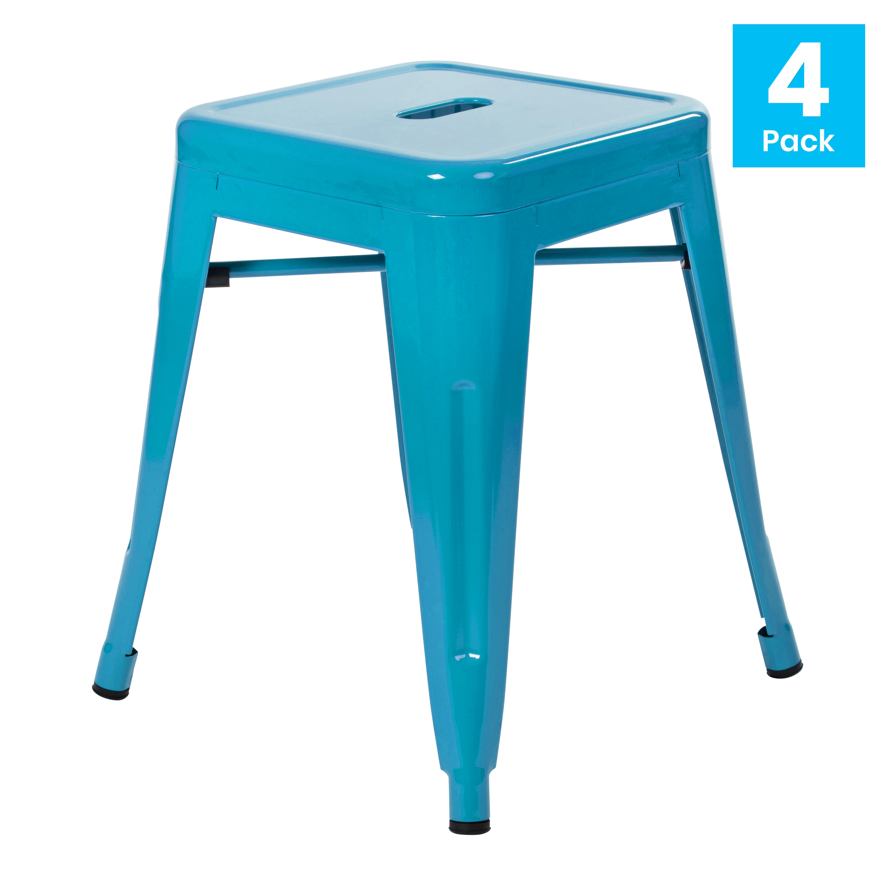 18" Table Height Stool, Stackable Backless Metal Indoor Dining Stool, Commerc... - Picture 58 of 114