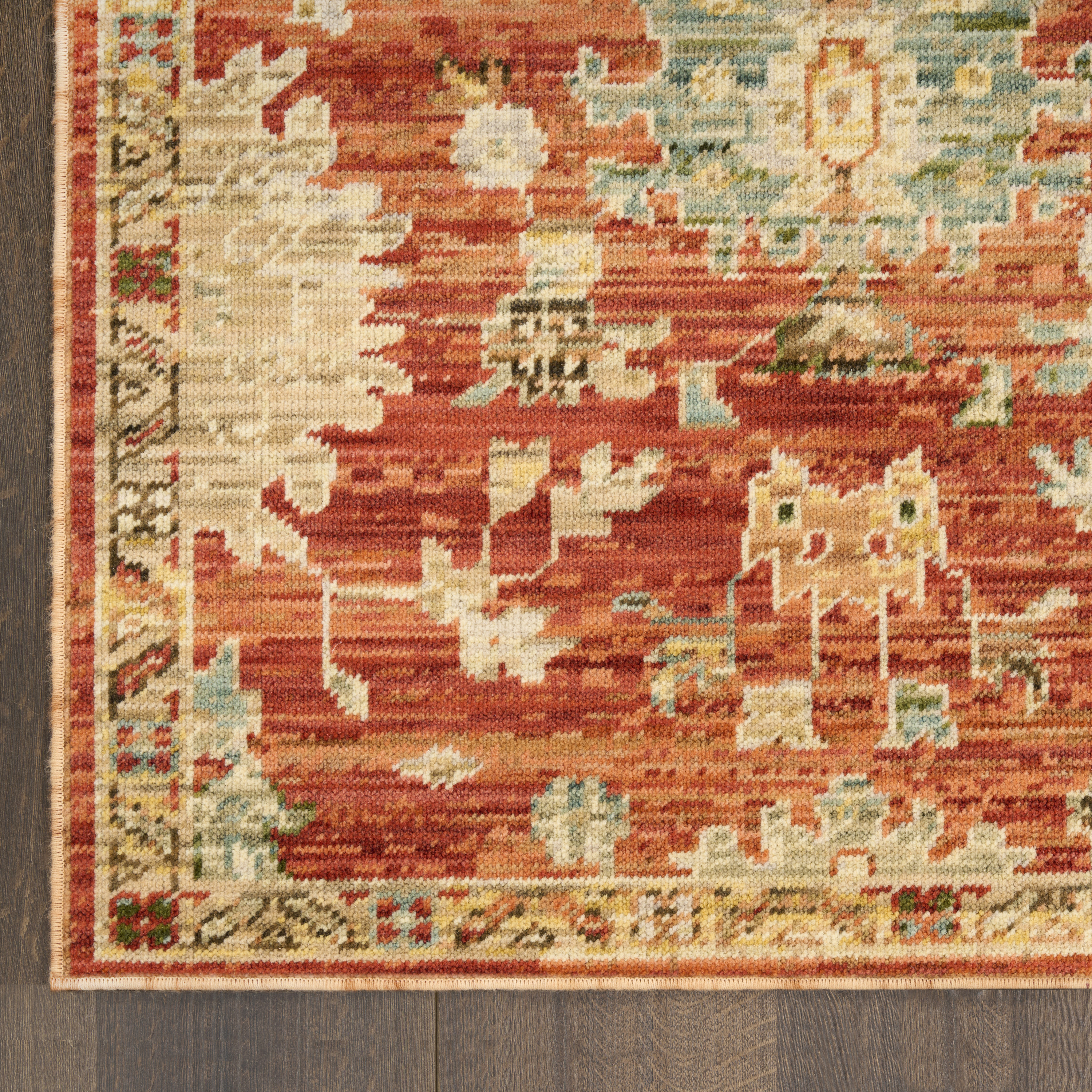 Nourison Antique Bloom 2' x 3' Brick Vintage Indoor Rug