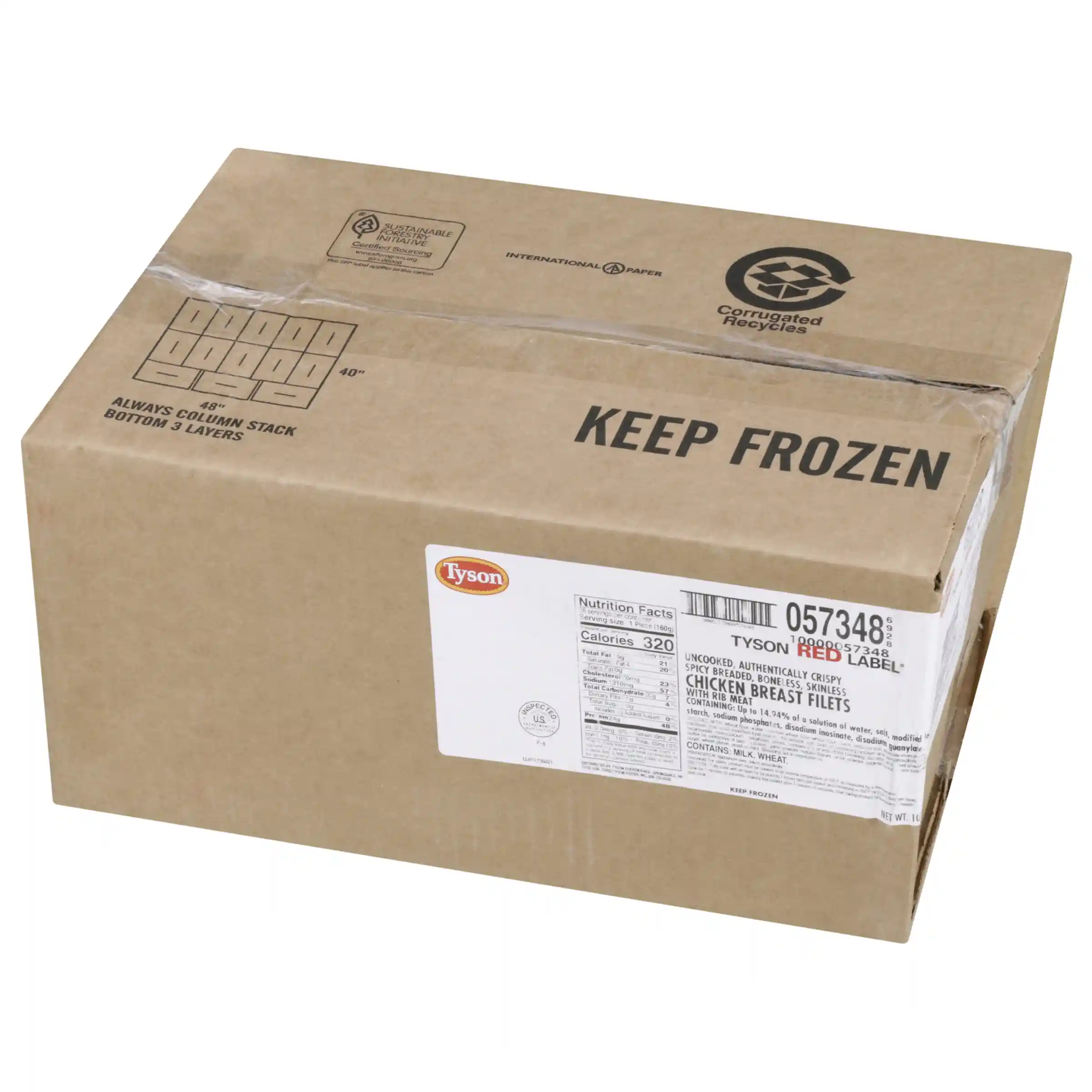 Tyson Red Label® Uncooked Breaded Authentically Crispy Spicy Chicken Breast Filets, 5.2 oz._image_5