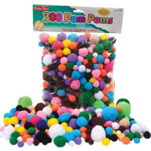 Creative Arts&trade; Pom-Poms, Assorted Sizes/Colors, Bag of 300