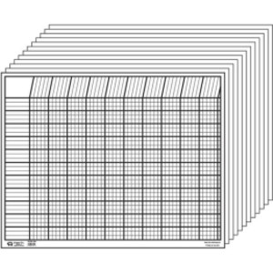 Horizontal Incentive Chart, 22" x 28", White, Pack of 12