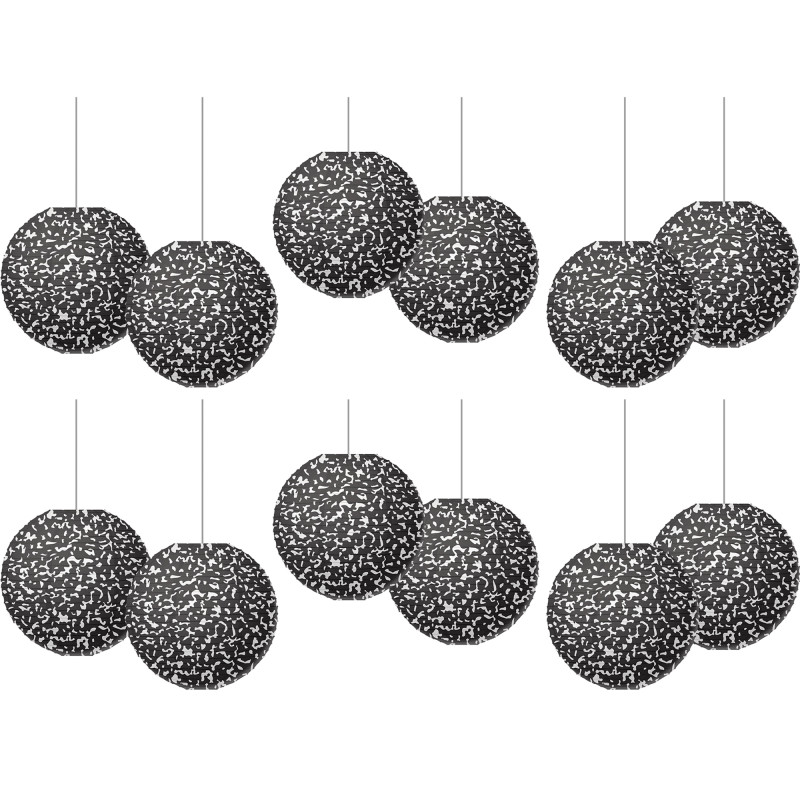 Composition 8" Hanging Paper Lanterns, 6 Per Pack, 2 Packs