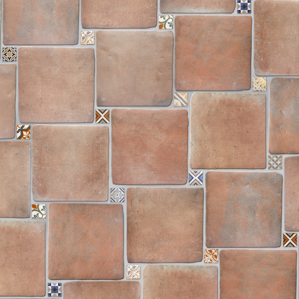 Benisa Marelle Cotto with Paladio Taco 11-7/8 in. x 14 in. Porcelain Floor and Wall Tile