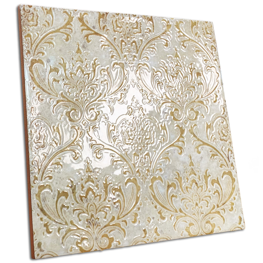 Milano Decor Daman Beige 7-7/8 in. x 7-7/8 in. Ceramic Wall Tile