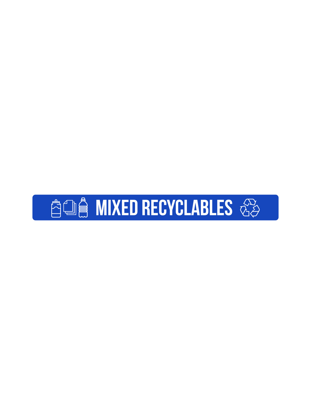 Busch Systems Fusion Series waste and recycling container lid label for mixed recyclables