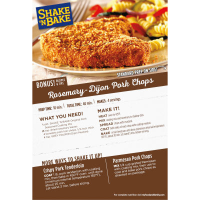 Shake 'N Bake Original Pork Seasoned Coating Mix, 2 ct Packets