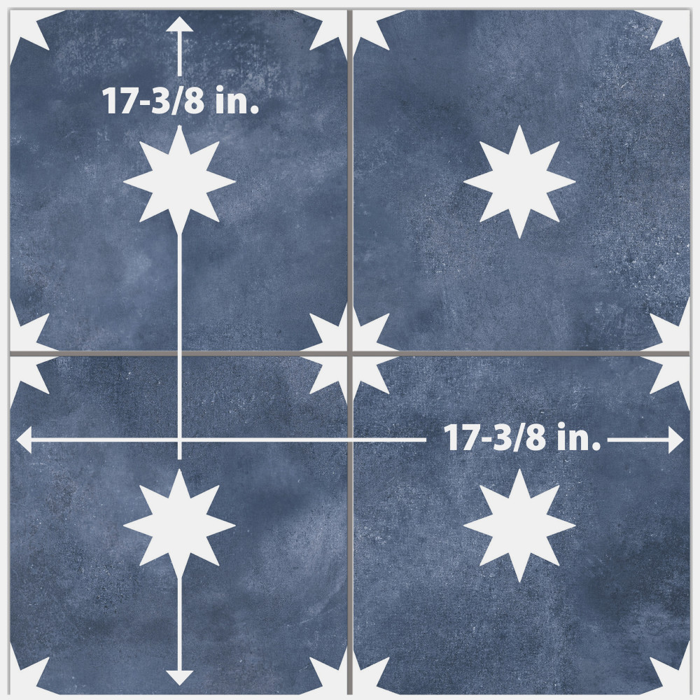 Starlight Navy 17-3/8 in. x 17-3/8 in. Porcelain Floor and Wall Tile