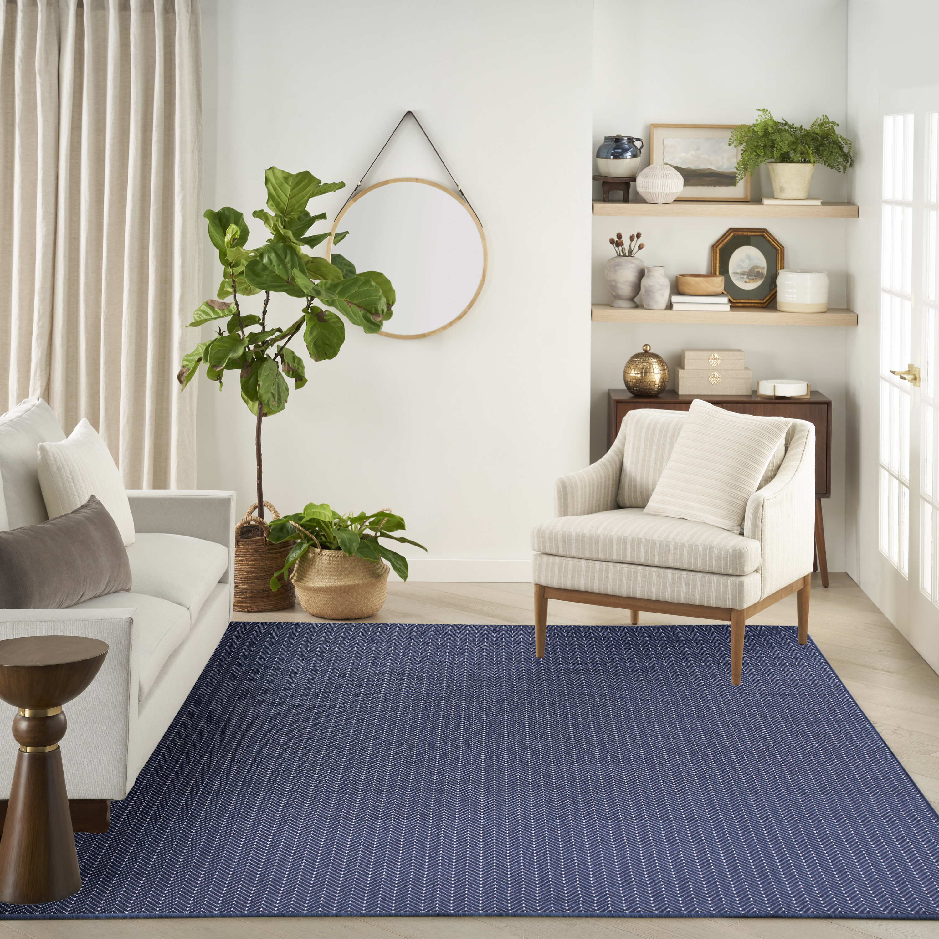 Nourison Horizon Indoor/Outdoor 9' x 12' Navy Modern Rug