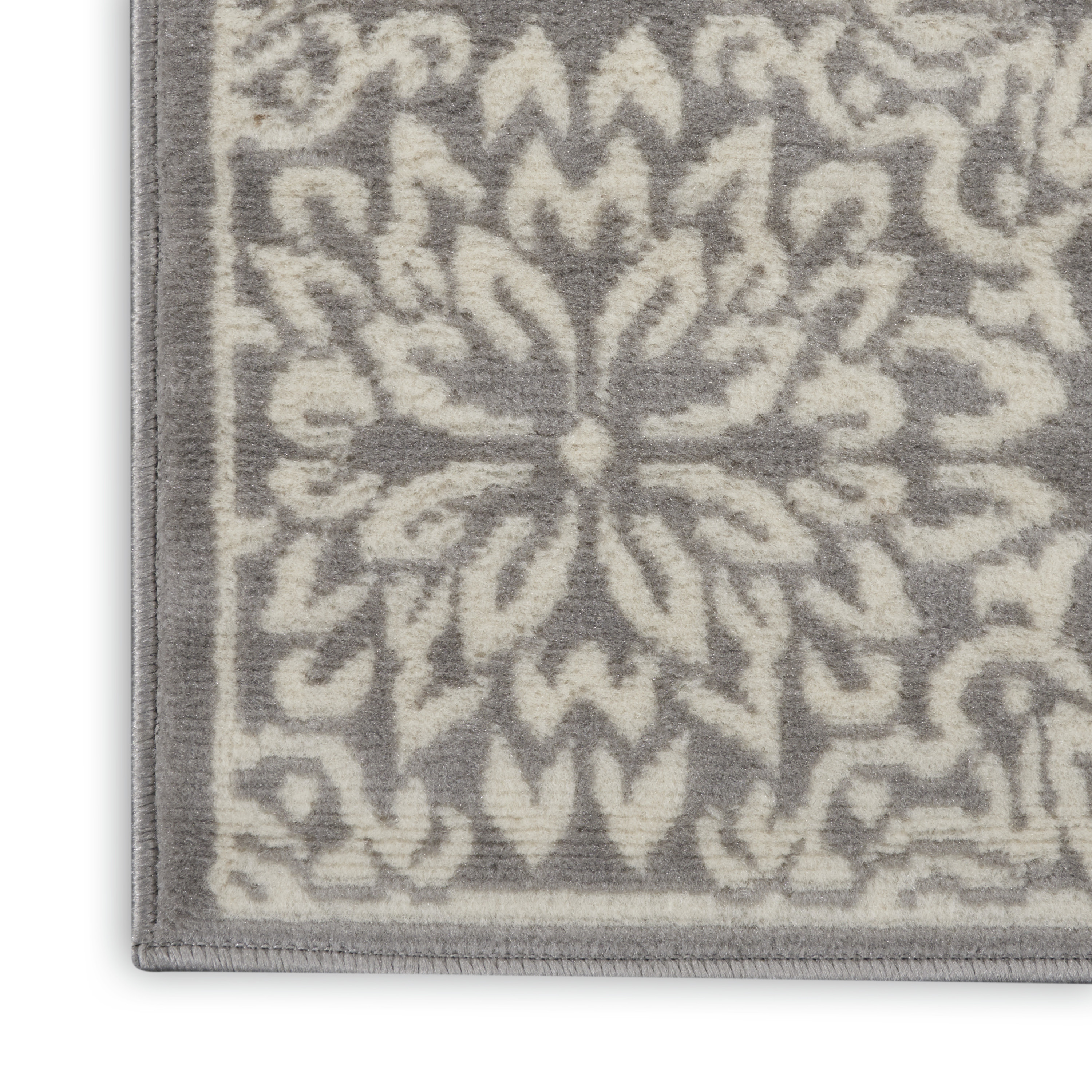 Nourison Jubilant 2' x 4' Ivory Grey Farmhouse Indoor Rug