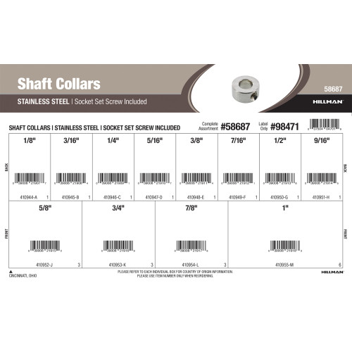 Stainless Steel Shaft Collars with Socket Set Screws Assortment