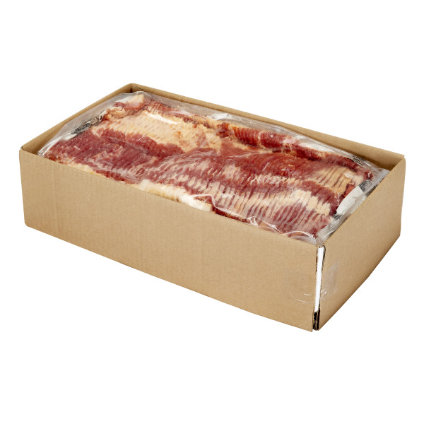 OLD SMOKEHOUSE(r) Bacon, Applewood, Bulk, Sliced 7/9, 15 lb . C1RM - Front Right Open Case (Hi Res)