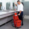 Unger, SmartColor™, 32qt, Mop Bucket w/ Sidepress Wringer and Drain, Red