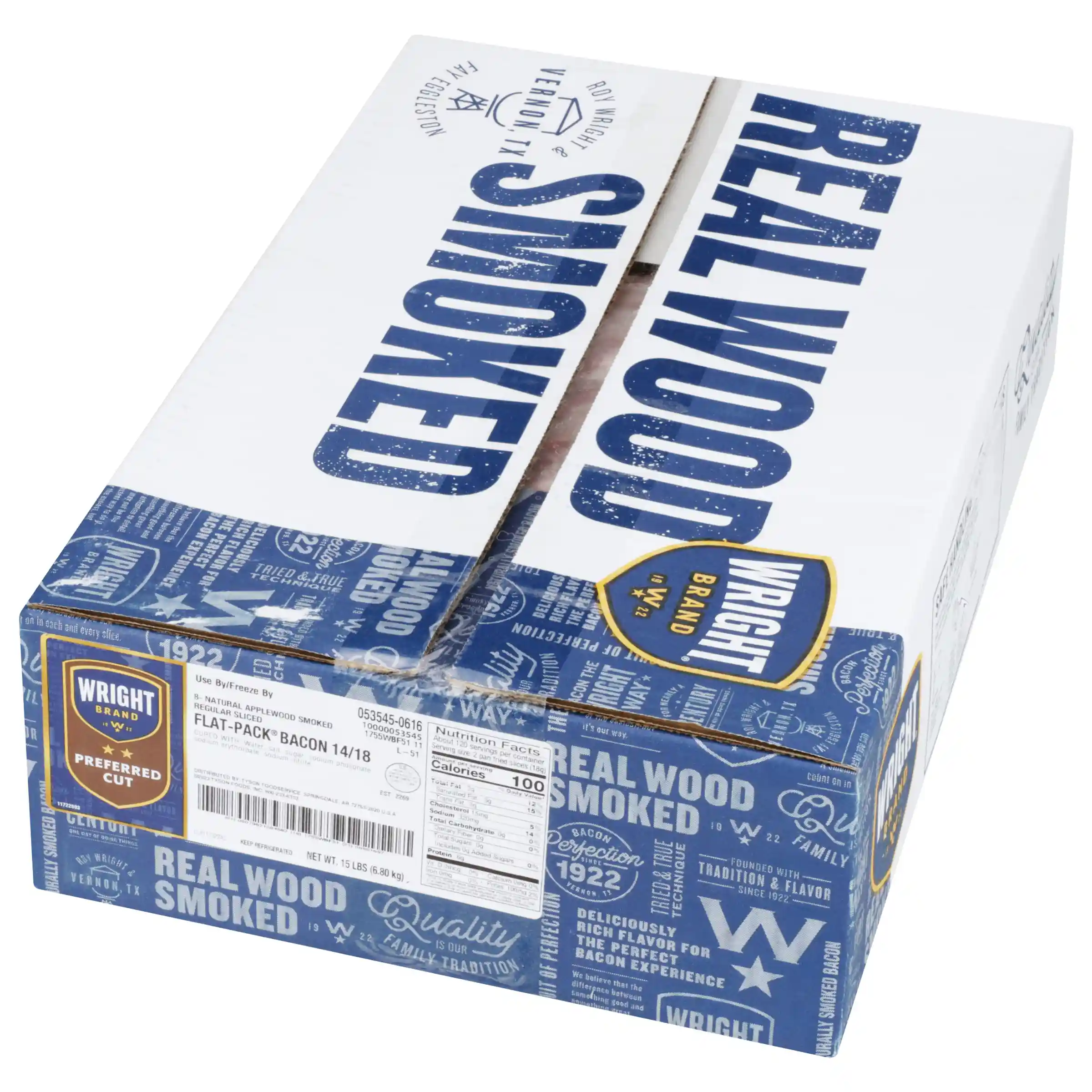 Wright® Brand Natural Applewood Smoked Regular Sliced Flat-Pack Bacon 14/18_image_5