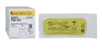 Henry Schein 3-0 Plain Gut Sutures, C-6, 27"